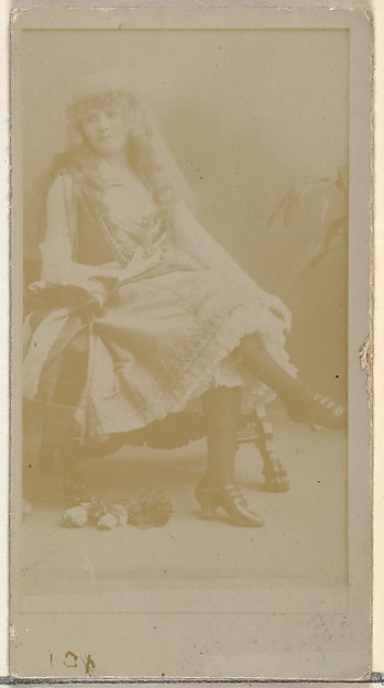 W. Duke, Sons & Co., [Seated actress], from the Actors and Actresses series (N145-8) issued by Duke Sons & Co. to promote Duke Cigarettes