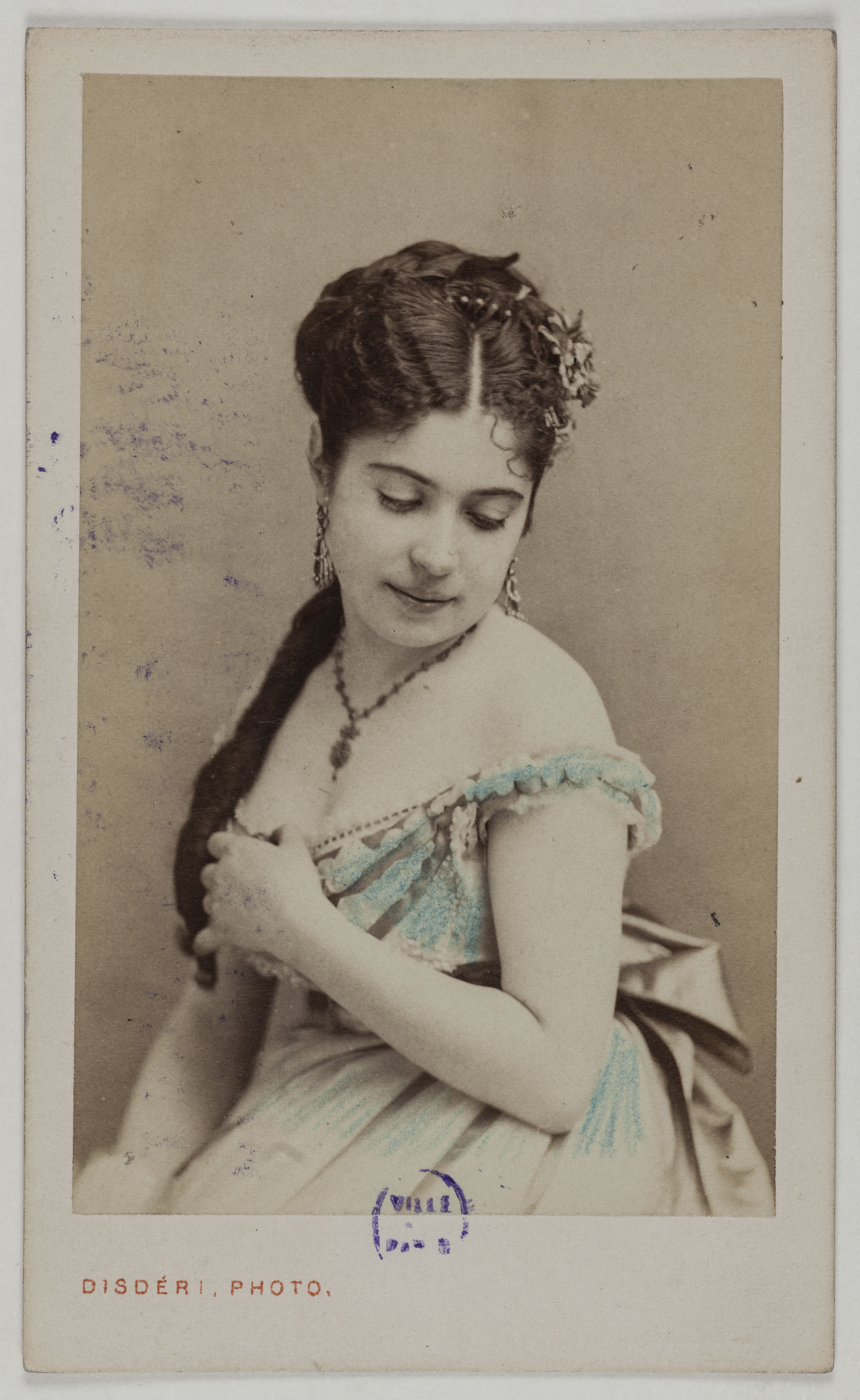 André-Adolphe-Eugène Disdéri, Portrait de Delby Blanche ou Jeanne, (actrice)