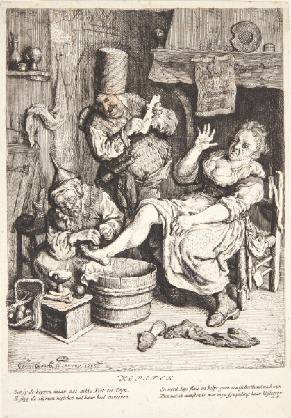 Cornelis Dusart, Kvinde, der behandles med kopsætning