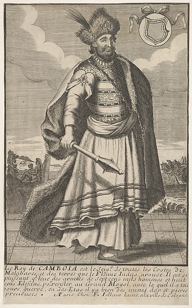 Anonymous, The King of Cambodia standing with a sceptre in his right hand