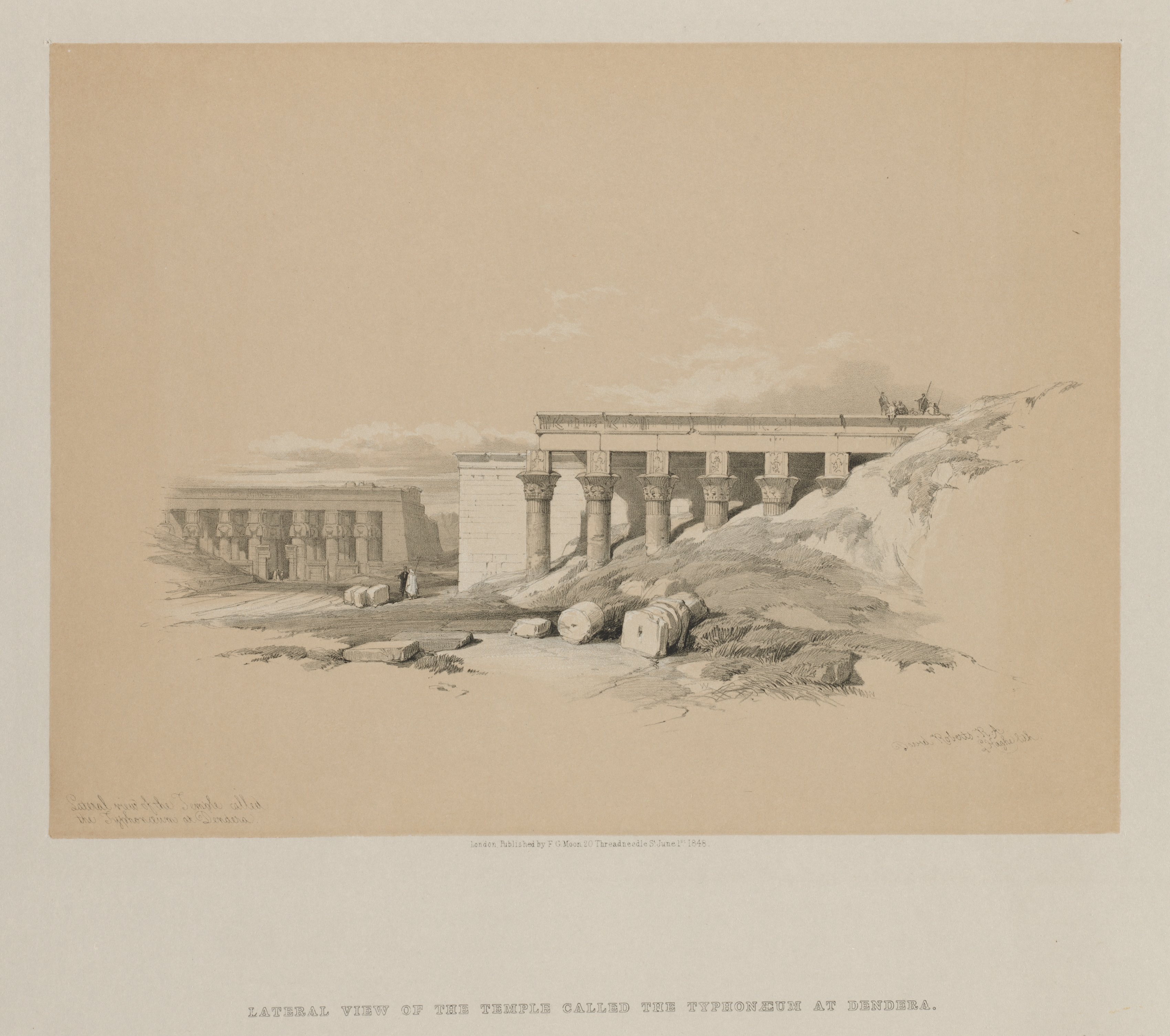 Louis Haghe, Egypt and Nubia, Volume II: Lateral View of the Temple called The Typhonoeum at Dendera