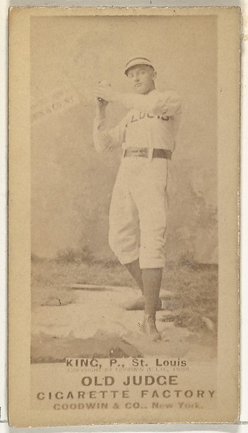 Goodwin & Company, Charles Frederick "Silver" King, Pitcher, St. Louis Browns, from the Old Judge series (N172) for Old Judge Cigarettes