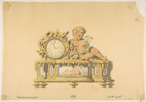 Anonymous, French, 19th century, Design for a Clock: Commerce