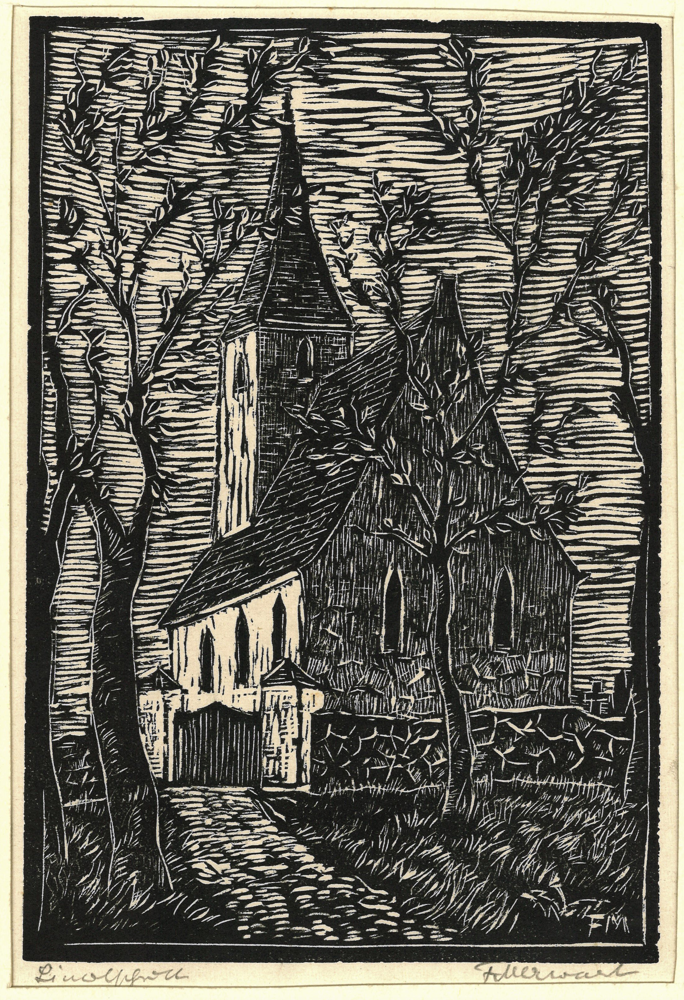 Fritz Merwart, Schwedt (Oder): Dorfkirche in der Nähe von Schwedt