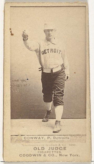 Goodwin & Company, Peter J. "Pete" Conway, Pitcher, Detroit Wolverines, from the Old Judge series (N172) for Old Judge Cigarettes