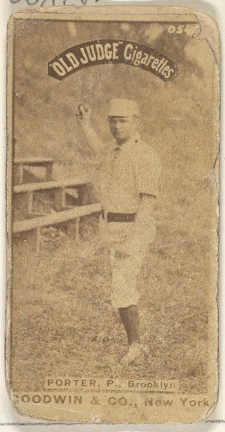 Goodwin & Company, Porter, Pitcher, Brooklyn, from the Old Judge series (N172) for Old Judge Cigarettes