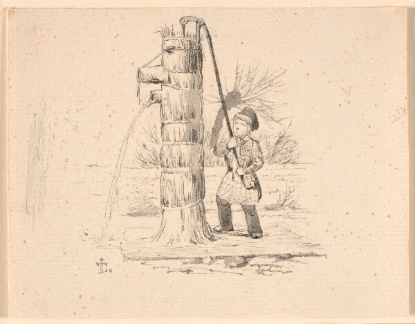 Johan Thomas Lundbye, Posten. Illustration til Kaalunds "Fabler for Børn". Se kommentar fra arkkatalog.