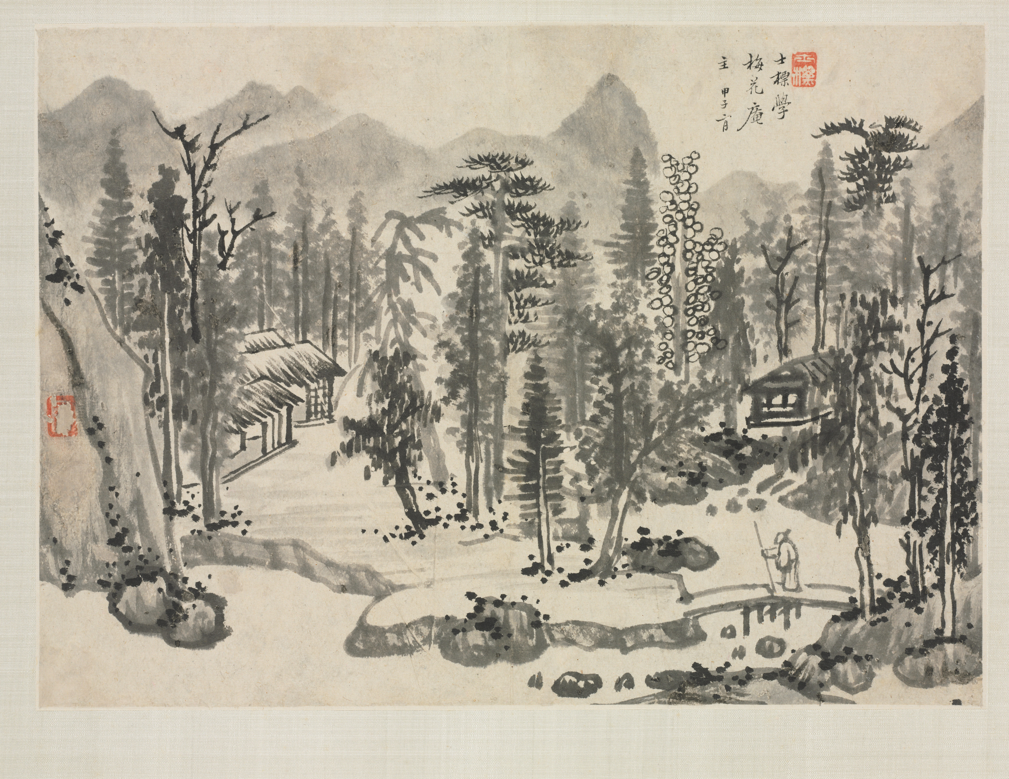 Zha Shibiao, Landscape Album in Various Styles: Landscape after Wu Zhen