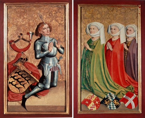 Unknown artist, Graf Ulrich V. der Vielgeliebte von Württemberg und seine drei Frauen