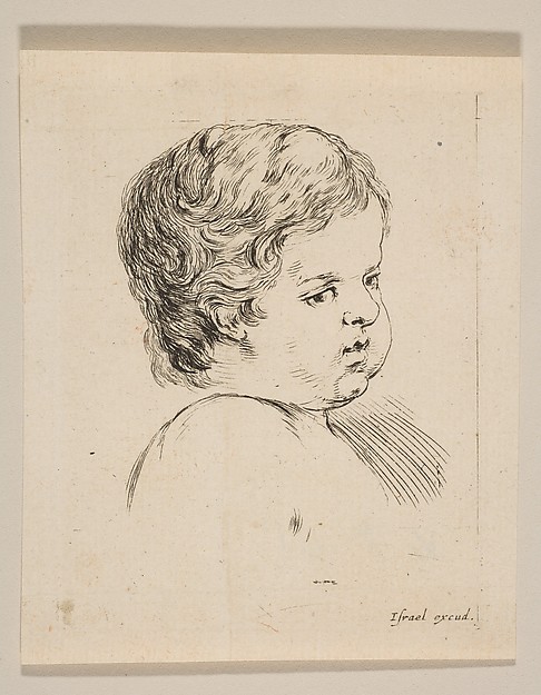 Stefano della Bella, Plate 12: head of a child, from 'The Book for Learning to Draw' (Livre pour apprendre à dessiner)