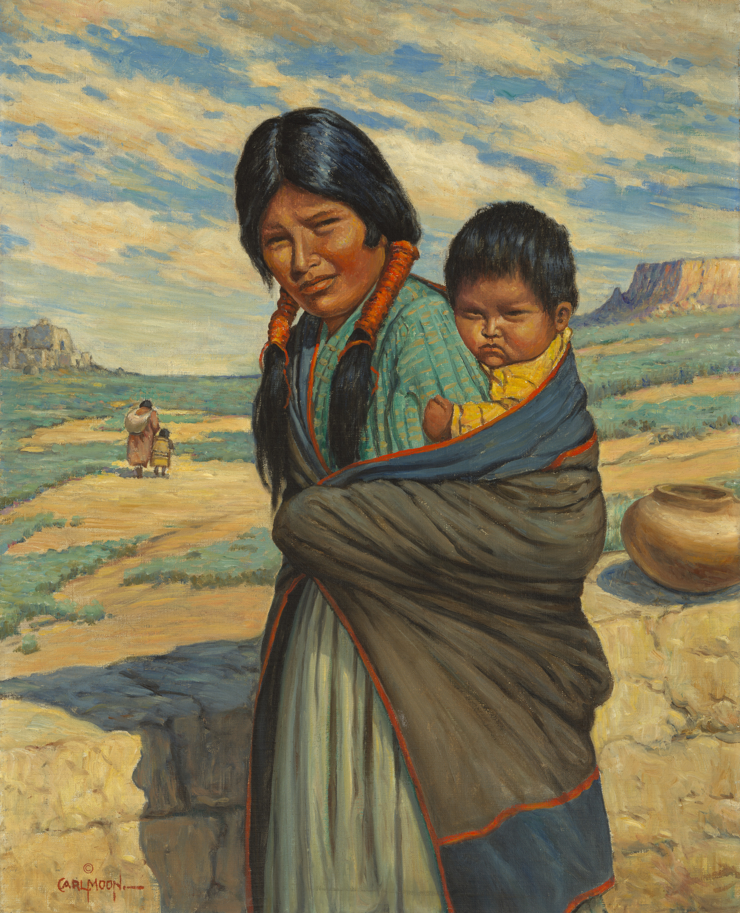 Carl Moon, Hopi Mother and Child