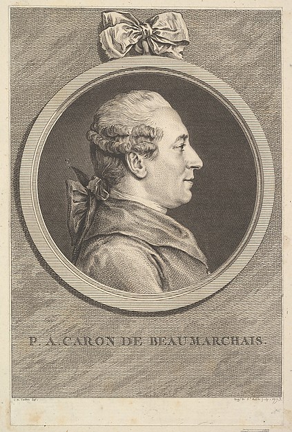 Augustin de Saint-Aubin, Portrait of P. A. Caron de Beaumarchais