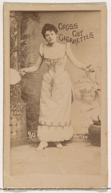W. Duke, Sons & Co., Card Number 80, Jansen, from the Actors and Actresses series (N145-1) issued by Duke Sons & Co. to promote Cross Cut Cigarettes