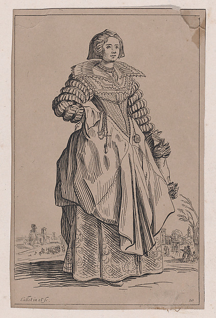 Anonymous, Copy of La Dame a la Grande Collerette et a la Coiffe Retombant en Arrière (The Lady with the Large Collar and a Headdress that Falls to the Back), from "La Noblesse" (The Nobility)