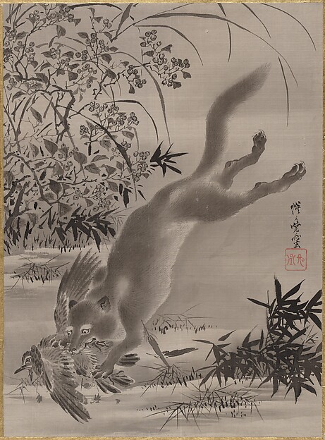 Kawanabe Kyōsai 河鍋暁斎, Fox Catching Bird