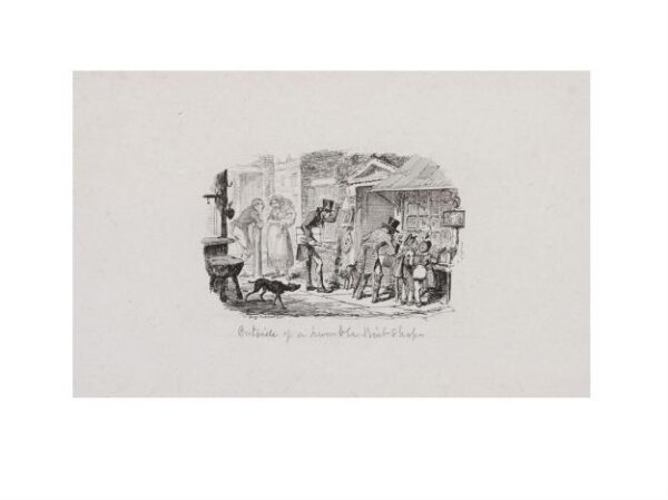 Cruikshank, George, Outside of a Humble Print Shop