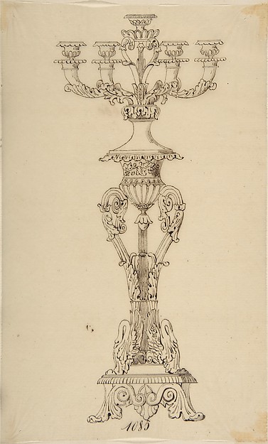 Anonymous, French, 19th century, Design for a Candelabra