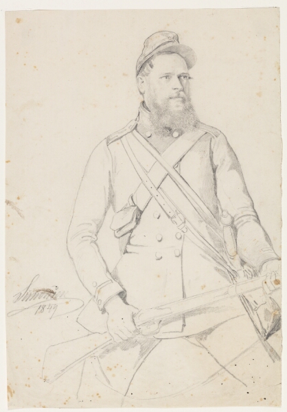 Niels Simonsen, En soldat med fældet bajonet