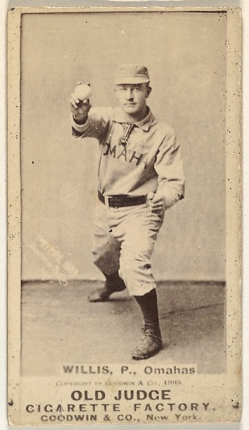 Goodwin & Company, Willis, Pitcher, Omaha Omahogs/ Lambs, from the Old Judge series (N172) for Old Judge Cigarettes
