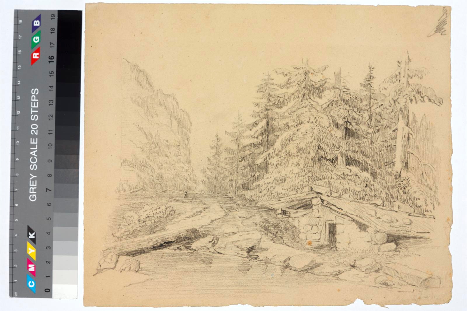 August Matthias (author) Hagen, Forest landscape/landscape sketch