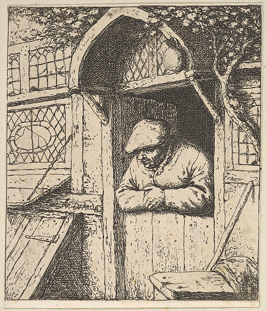 Adriaen van Ostade, Peasant Leaning on Door