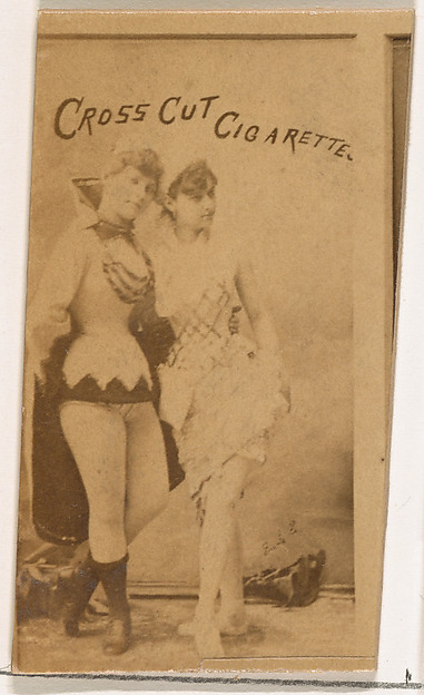 W. Duke, Sons & Co., Full-length portrait of two actresses, from the Actors and Actresses series (N145-1) issued by Duke Sons & Co. to promote Cross Cut Cigarettes