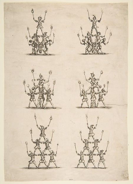 Stefano della Bella, Thirty-six Acrobats in Six Groups