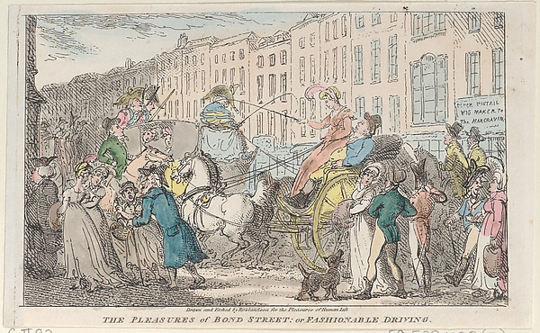 Thomas Rowlandson, The Pleasures of Bond Street: or Fashionable Driving