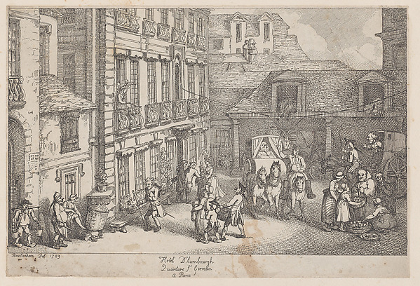 Thomas Rowlandson, Hôtel d'Hambourgh, Quartière St. Germain à Paris
