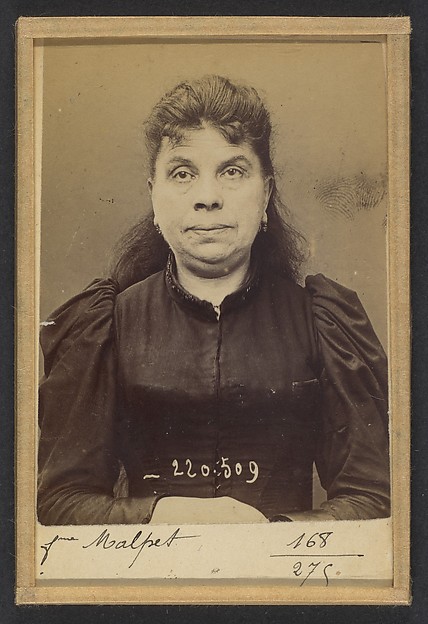 Alphonse Bertillon, Malpet. Jeanne (femme Pivier). 51 ans, née en mai 42. Couturière. Anarchiste. 3/7/94.
