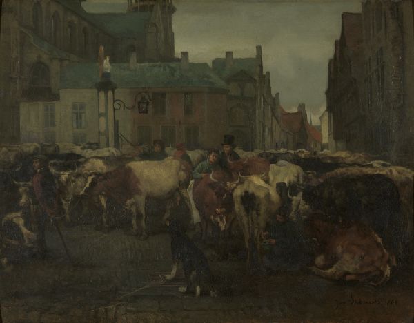 Jan Stobbaerts, The Cattle Market in Antwerp