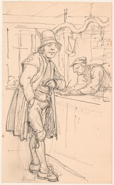 Wilhelm Marstrand, Svensk bondekarl hos købmanden