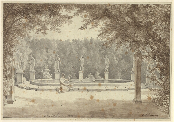 C.W. Eckersberg, Springvandet i Palazzo Barberinis have, Rom