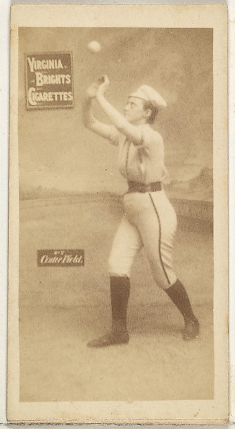 Allen & Ginter, Center Field, from the Girl Baseball Players series (N48, Type 2) for Virginia Brights Cigarettes