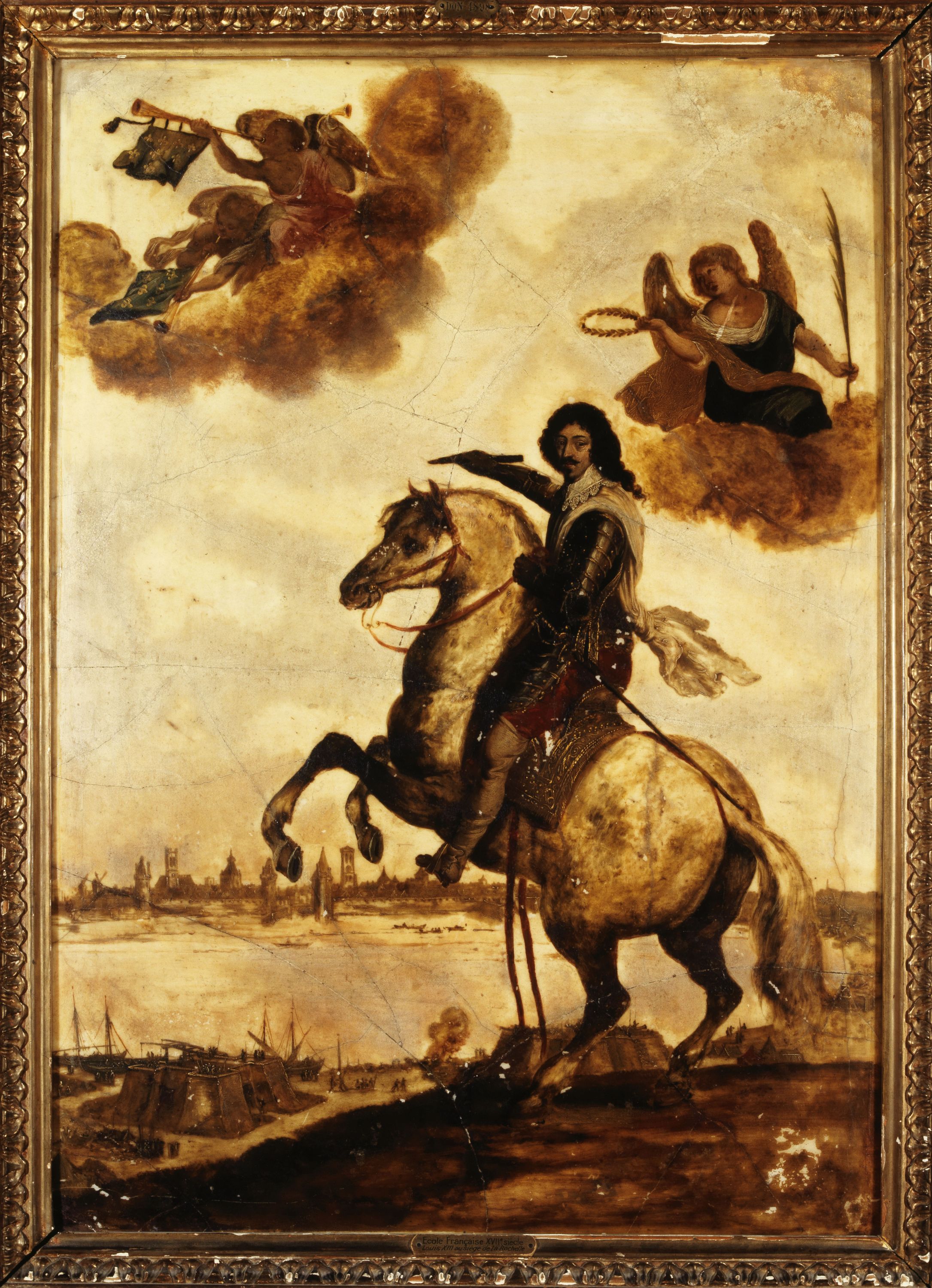 Anonyme, Portrait de Louis XIII (1601-1643), roi de France, au siège de la Rochelle, en 1628.