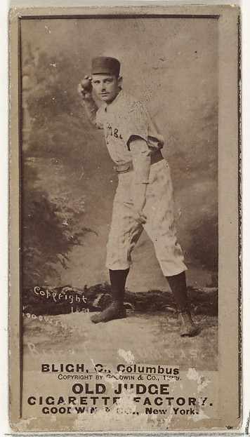Goodwin & Company, Edwin Forrest "Ned" Bligh, Catcher, Cleveland, from the Old Judge series (N172) for Old Judge Cigarettes