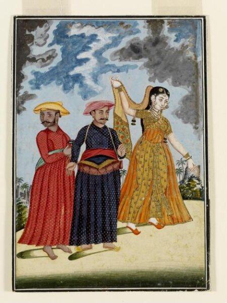 Unknown, A dancing-gril with two musicians