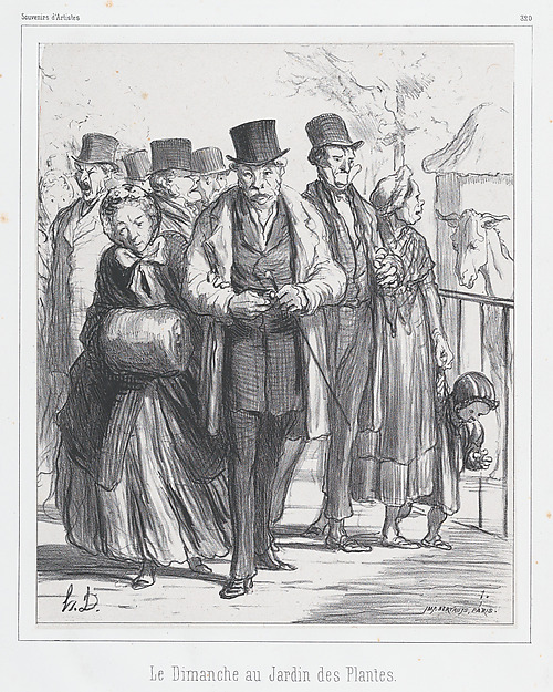 Honoré Daumier, A Sunday in the botanical gardens, published in Souvenirs d'Artistes