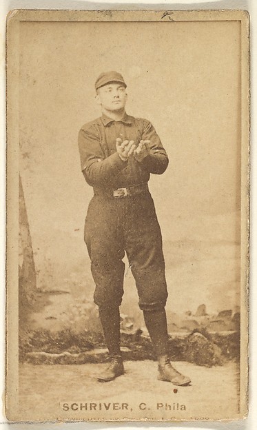 Goodwin & Company, William Frederick "Pop" Schriver, Catcher, Philadelphia, from the Old Judge series (N172) for Old Judge Cigarettes