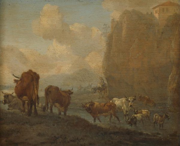 Willem Romeyn, Livestock by a River