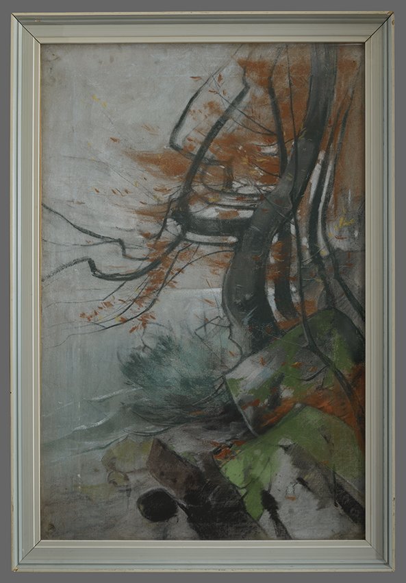 Karl Hagemeister, Herbstlicher Baum an der See, um 1912