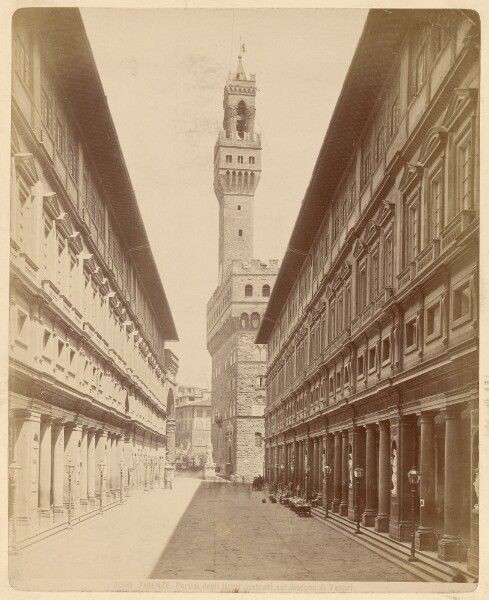 Giacomo Brogi, Portici degli Uffizi costruiti sul disegno di Vasari