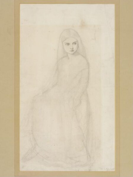 Dante Gabriel Rossetti, Drawing of a dancing girl: study for 'The Borgia Family', a watercolour at Tullie House Museum, Carlisle