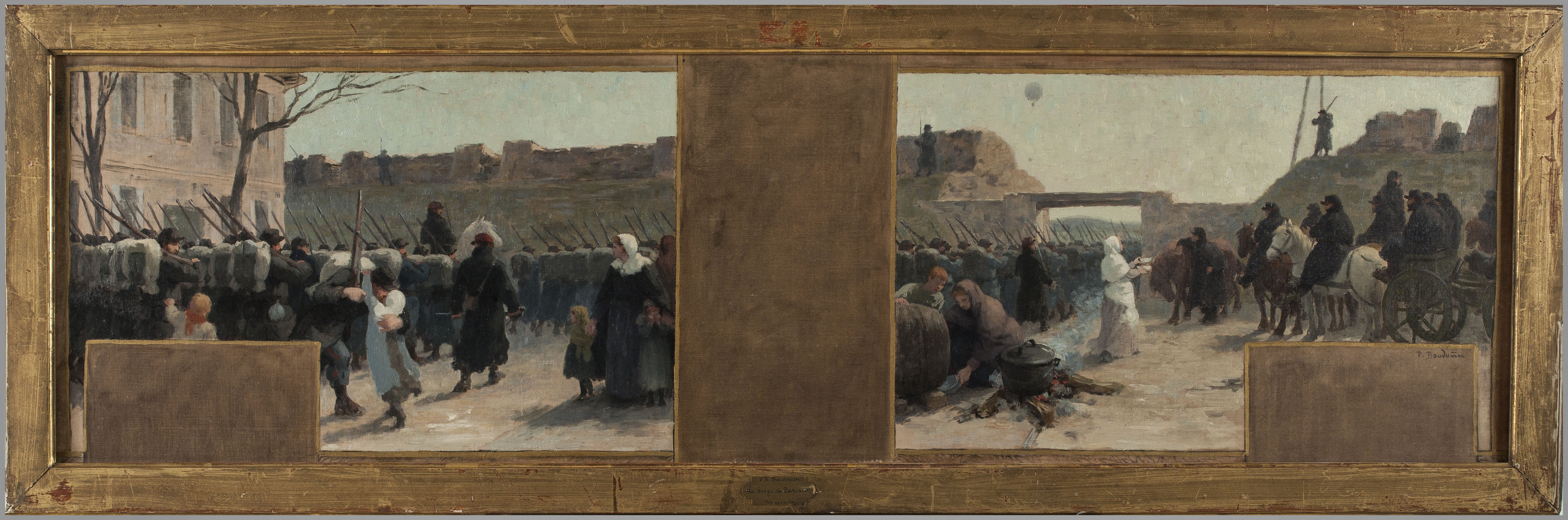 Paul-Albert Baudouin, Esquisse pour le cabinet du Préfet à l'Hôtel de Ville : La sortie des troupes durant Le siège de Paris en 1870