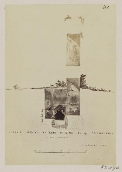 Parker, John Henry, Aqueducts - Section of the old Specus of the Aqua Appia by the side of the Arches of Nero on the Caelian.