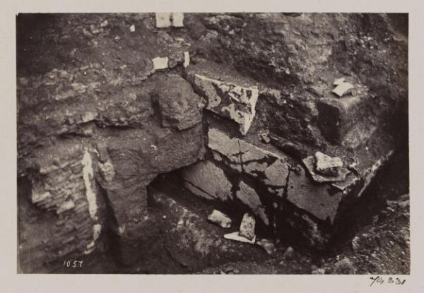 Parker, John Henry, Excavations, 1868 - Porta Chiusa, shewing Specus of Aqueduct Anio Vetus (?,) under the southern jamb