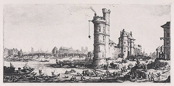 Jacques Callot, Vue de Pont-Neuf (View of the Pont-Neuf), from "Les Deux Grandes Vues de Paris" (The Two Large Views of Paris)