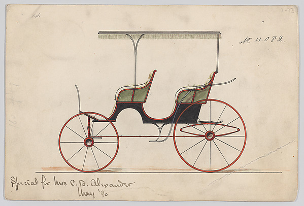 Brewster & Co., Design for Canopy TOp Park Phaeton, no. 4082