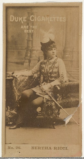 W. Duke, Sons & Co., Card Number 26, Bertha Ricci, from the Actors and Actresses series (N145-6) issued by Duke Sons & Co. to promote Duke Cigarettes