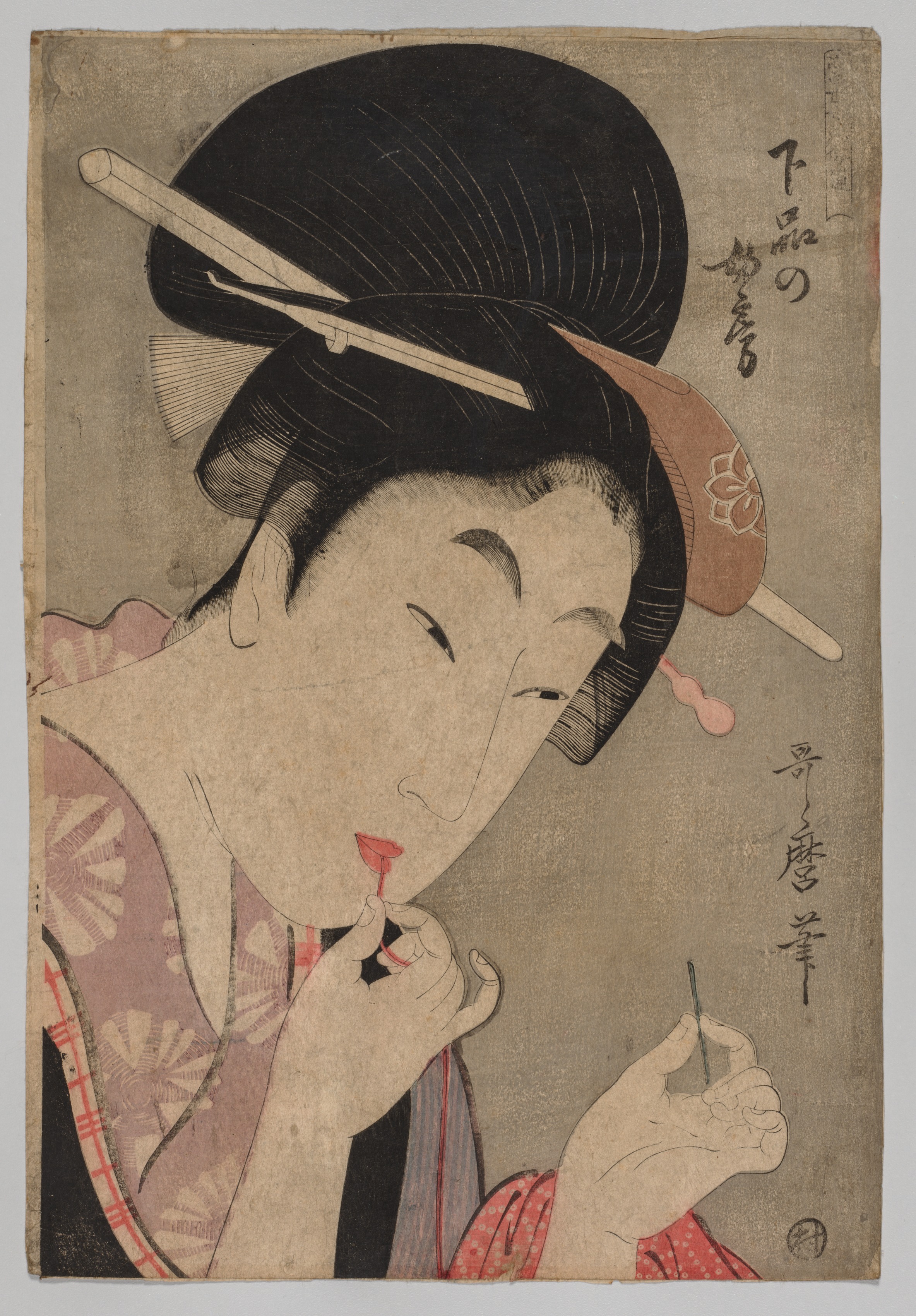 Kitagawa Utamaro, A Wife of the Lower Rank (Gebon no nyōbō), from the series A Guide to Women's Contemporary Styles (Tōsei onna fūzoku tsū)